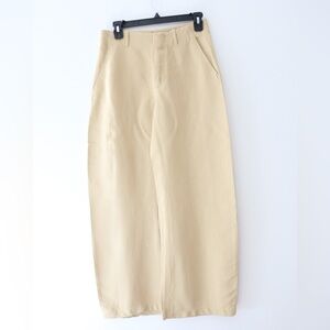 Zara Tan Trousers High-Waisted Relaxed Fit Size XS